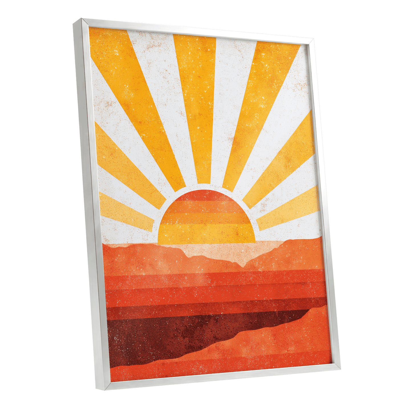 Radiant Desert Horizon – silver framed poster option