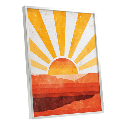 Radiant Desert Horizon – silver framed poster option