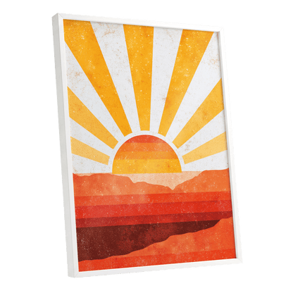 Radiant Desert Horizon – white framed poster option