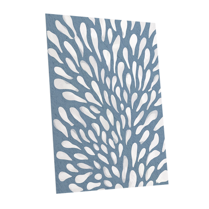 Rainfall Reverie, blue, white, gray abstract wall art shown as a unframed poster wall art print