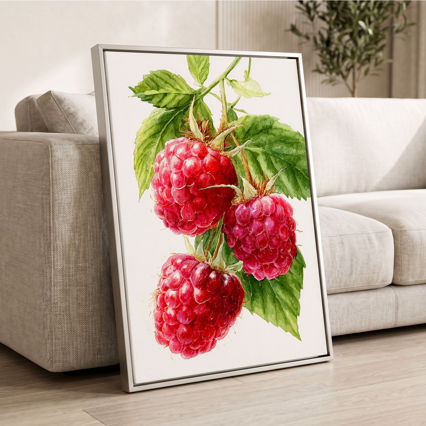 Raspberry Cascade – wall art displayed in a styled interior, gallery view 2