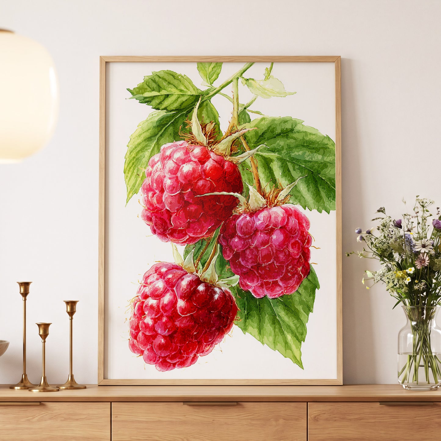 Raspberry Cascade – wall art displayed in a styled interior, gallery view 5