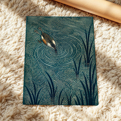 Reedwater Reverie, green, beige, black nature wall art displayed in a styled interior, gallery view 5