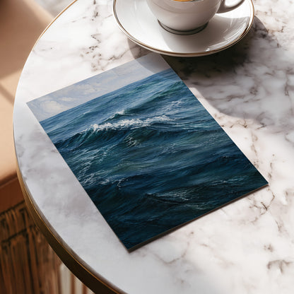 Restless Blue, blue, gray, white nature wall art displayed in a styled interior, gallery view 5