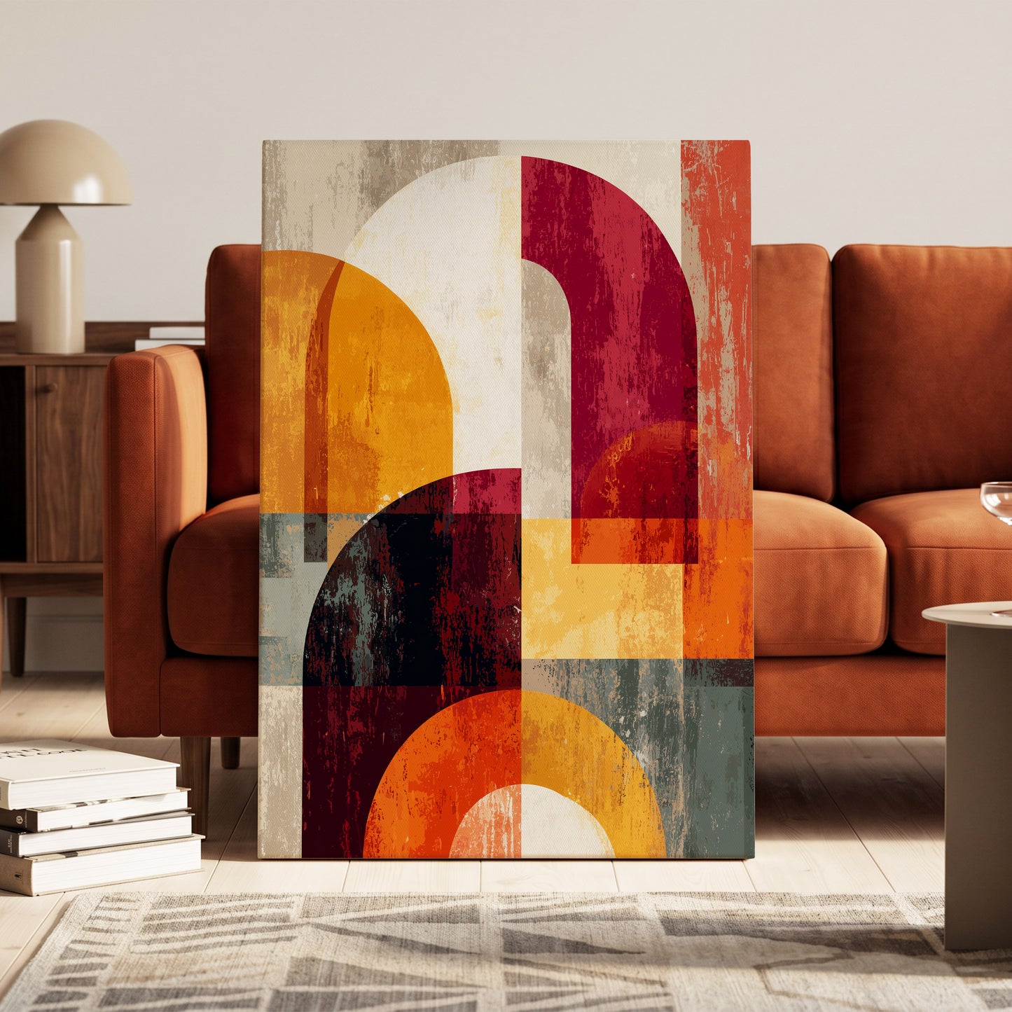 Retro Arc Symphony – canvas wall art in a styled interior, gallery view 1