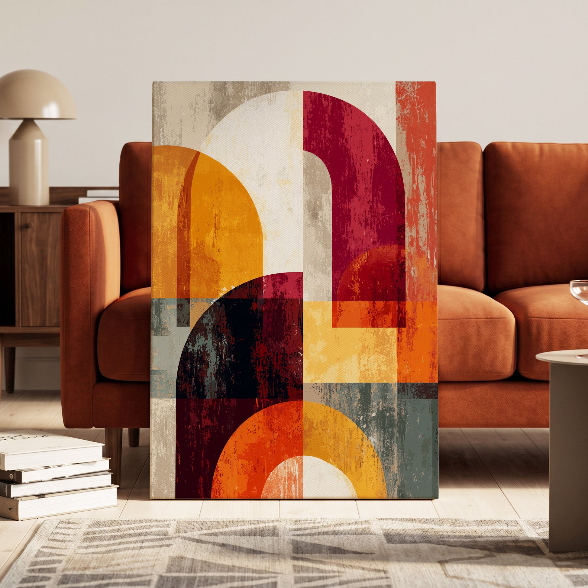 Retro Arc Symphony – canvas wall art in a styled interior, gallery view 1