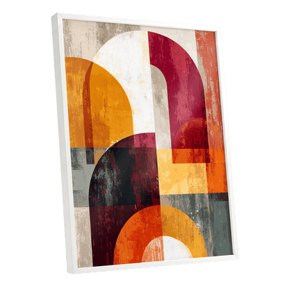 Retro Arc Symphony – white framed poster option