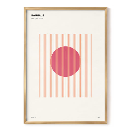 Rhythm Behind the Sun, beige, pink, orange minimalist wall art, front artwork view