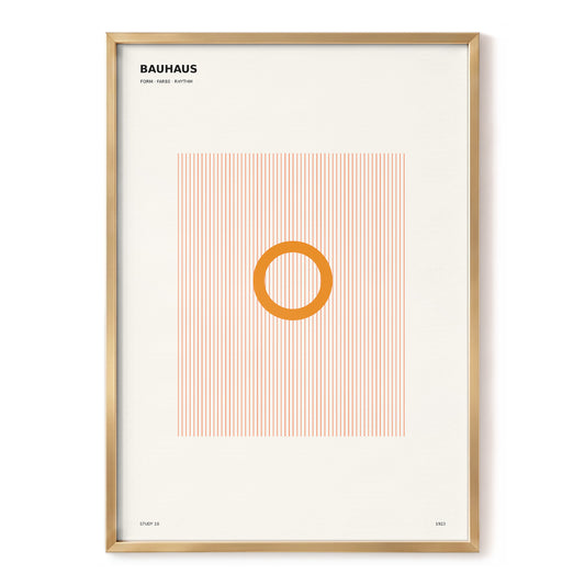 Rhythm in Orbit, beige, orange, pink minimalist wall art, front artwork view