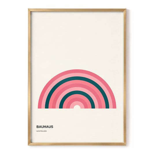 Rhythm in Rose, pink, green, beige abstract wall art, front artwork view