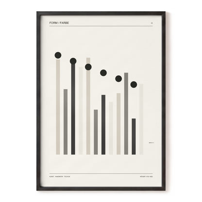 Rhythm of Form, black, beige, gray minimalist wall art, front artwork view