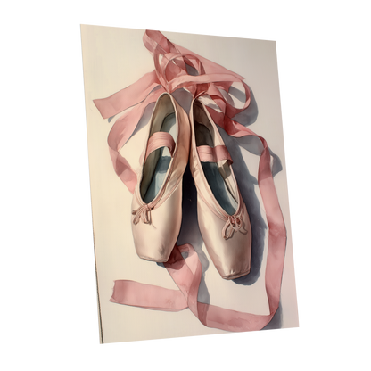 Ribbons at Rest, pink, beige, gray minimalist wall art shown as a unframed poster wall art print