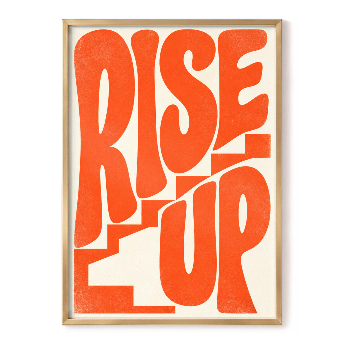 Rise Up in Orange, orange, beige abstract wall art, front artwork view