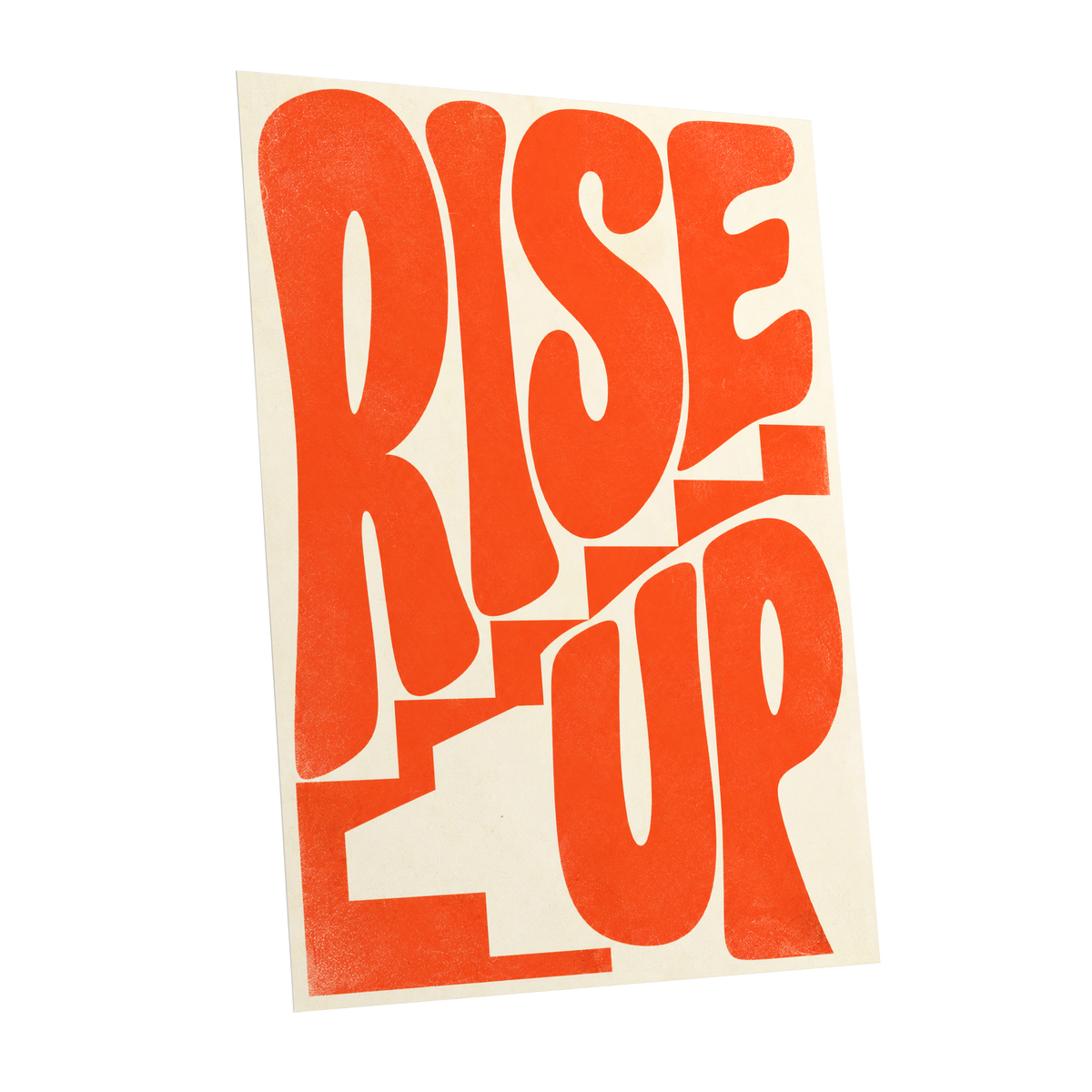 Rise Up in Orange, orange, beige abstract wall art shown as a unframed poster wall art print