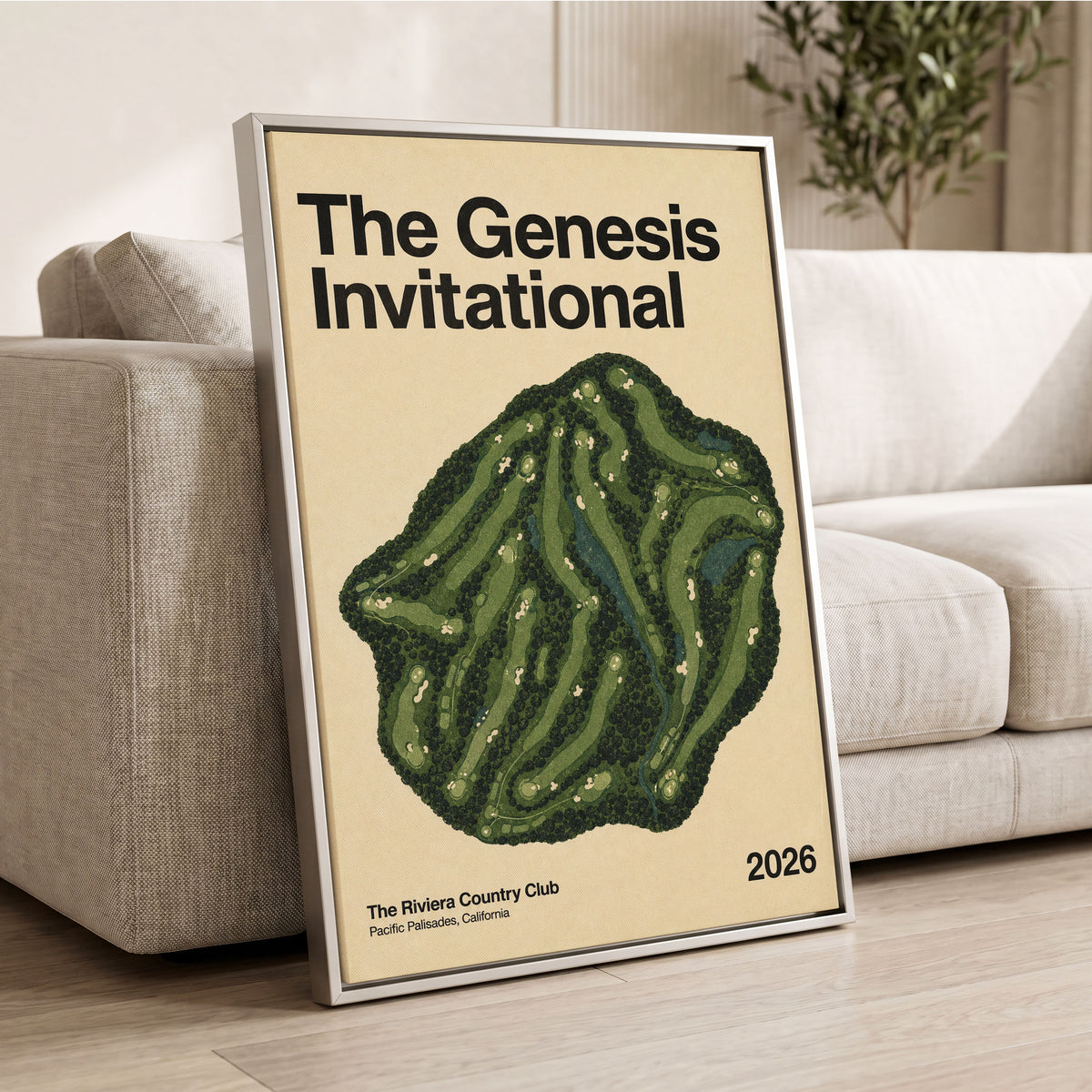 Riviera Greens 2026, green, beige, black nature wall art displayed in a styled interior, gallery view 2