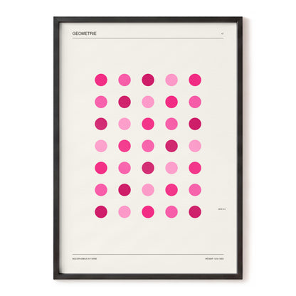 Rosa Rhythm, pink, beige, black minimalist wall art, front artwork view