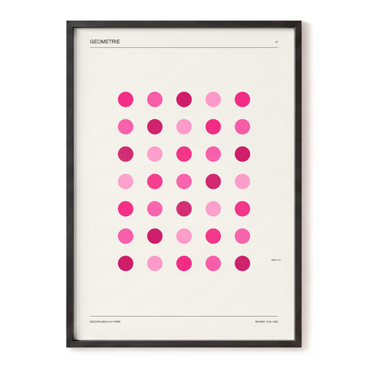 Rosa Rhythm, pink, beige, black minimalist wall art, front artwork view