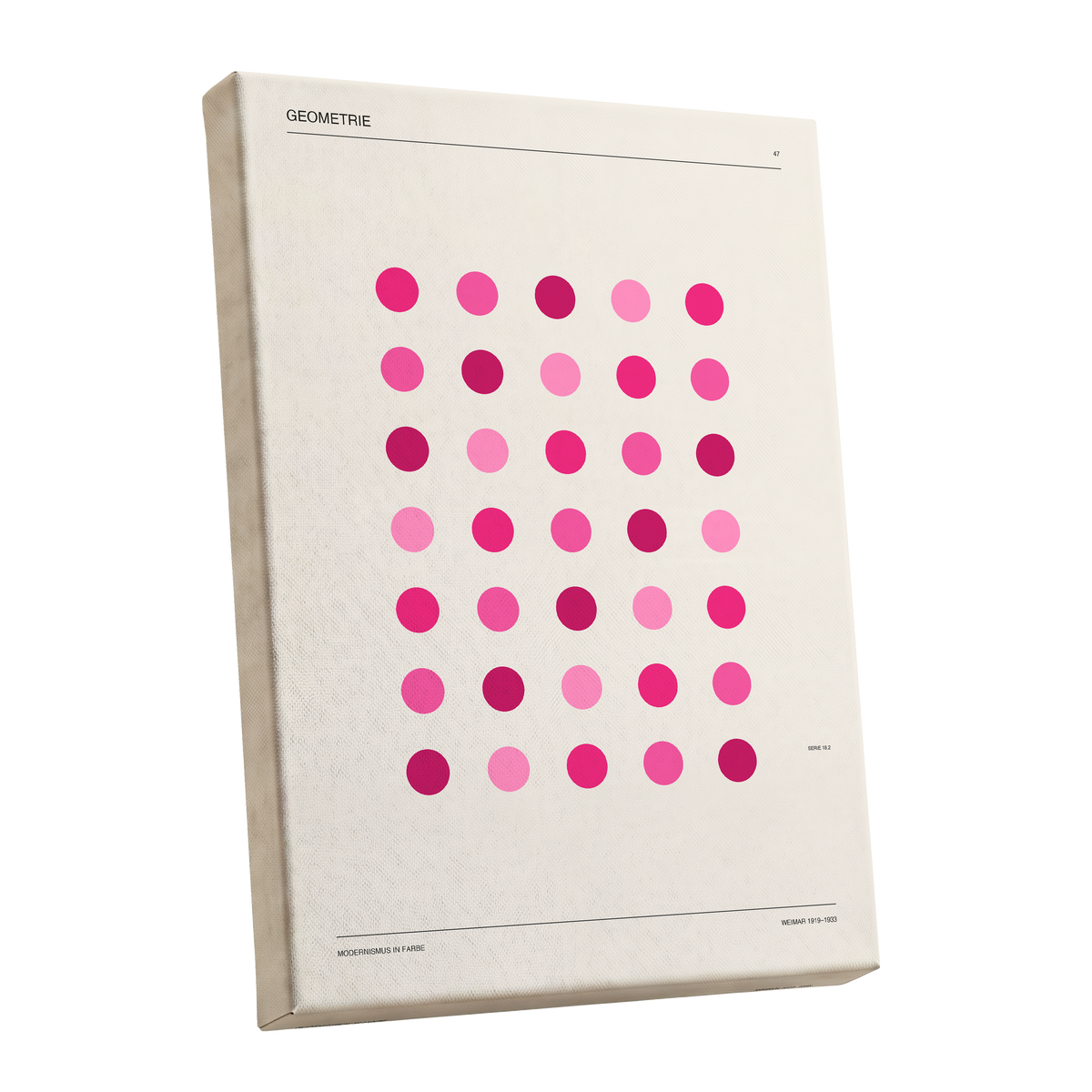 Rosa Rhythm, pink, beige, black minimalist wall art shown as a stretched canvas wall art