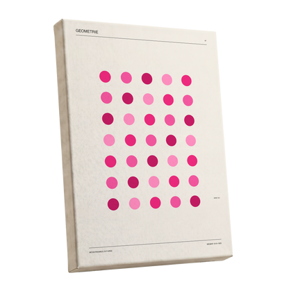 Rosa Rhythm, pink, beige, black minimalist wall art shown as a stretched canvas wall art