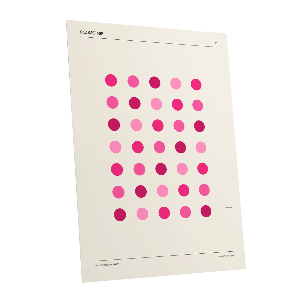 Rosa Rhythm, pink, beige, black minimalist wall art shown as a unframed poster wall art print