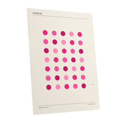 Rosa Rhythm, pink, beige, black minimalist wall art shown as a unframed poster wall art print