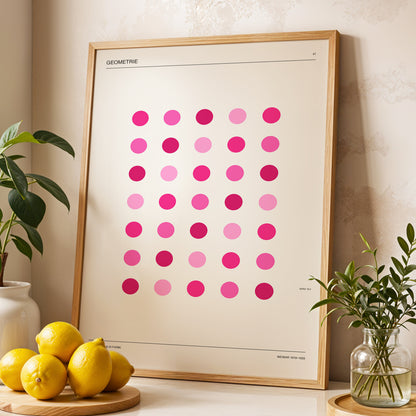 Rosa Rhythm, pink, beige, black minimalist wall art displayed in a styled interior, gallery view 2
