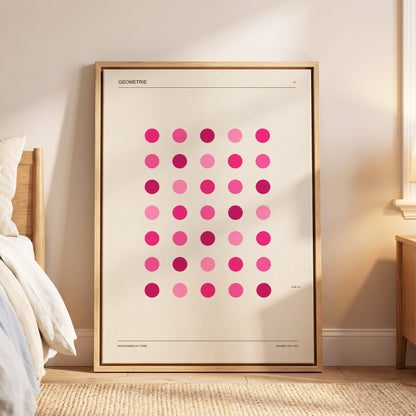 Rosa Rhythm, pink, beige, black minimalist wall art displayed in a styled interior, gallery view 5