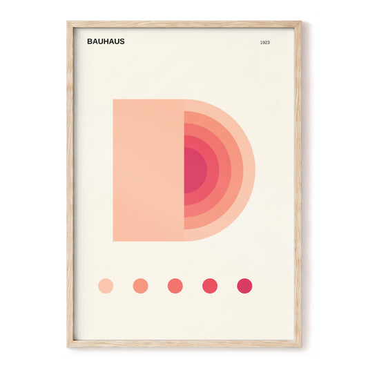 Rose Arc Rhythm, beige, pink, red minimalist wall art, front artwork view