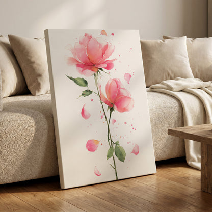 Rose Petal Reverie – canvas wall art in a styled interior, gallery view 1