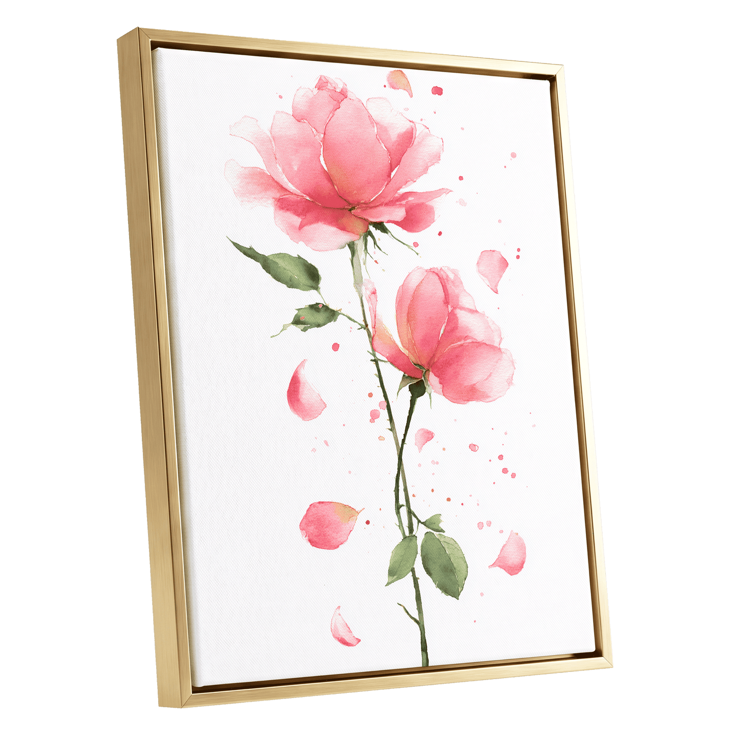Rose Petal Reverie – gold framed canvas option
