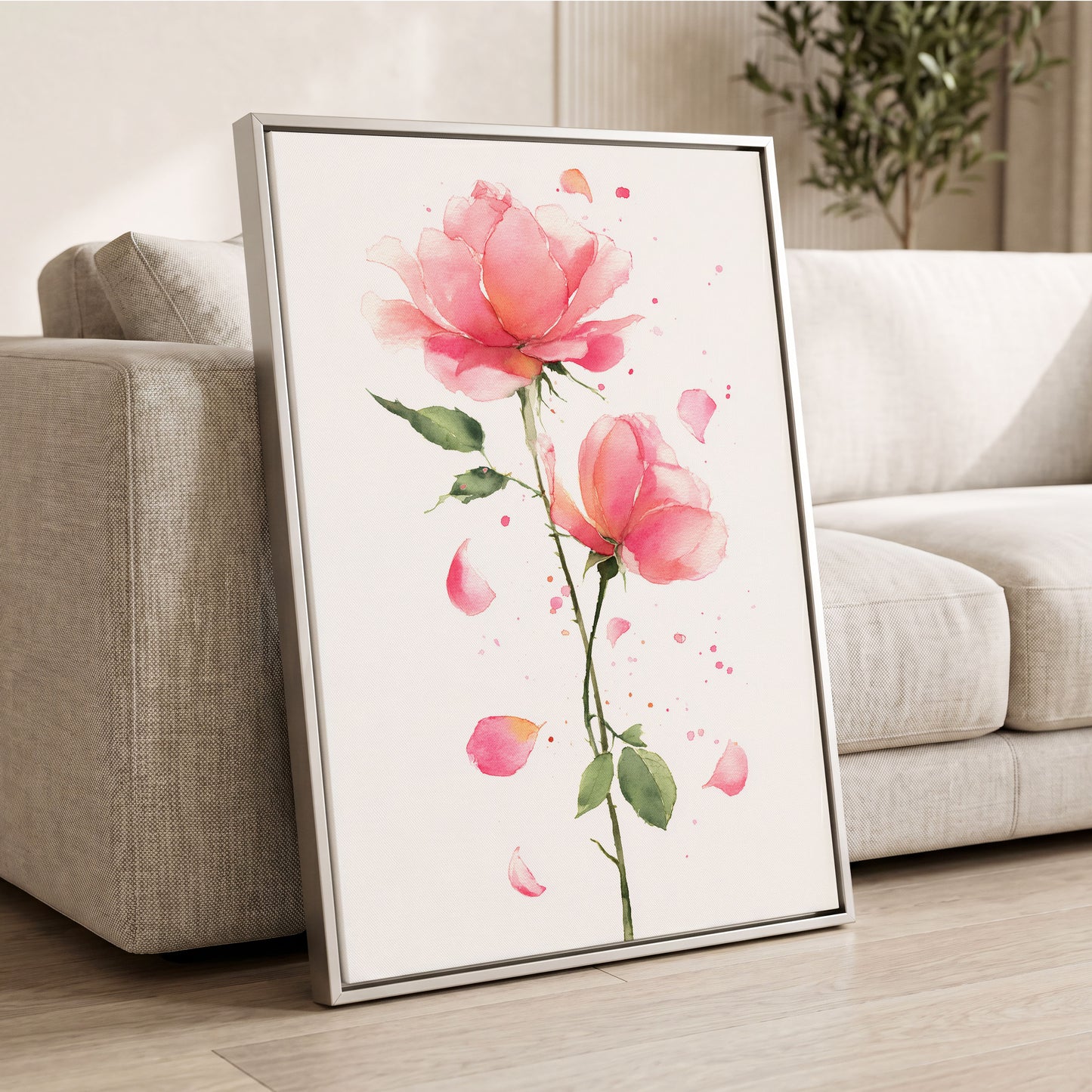 Rose Petal Reverie – wall art displayed in a styled interior, gallery view 2