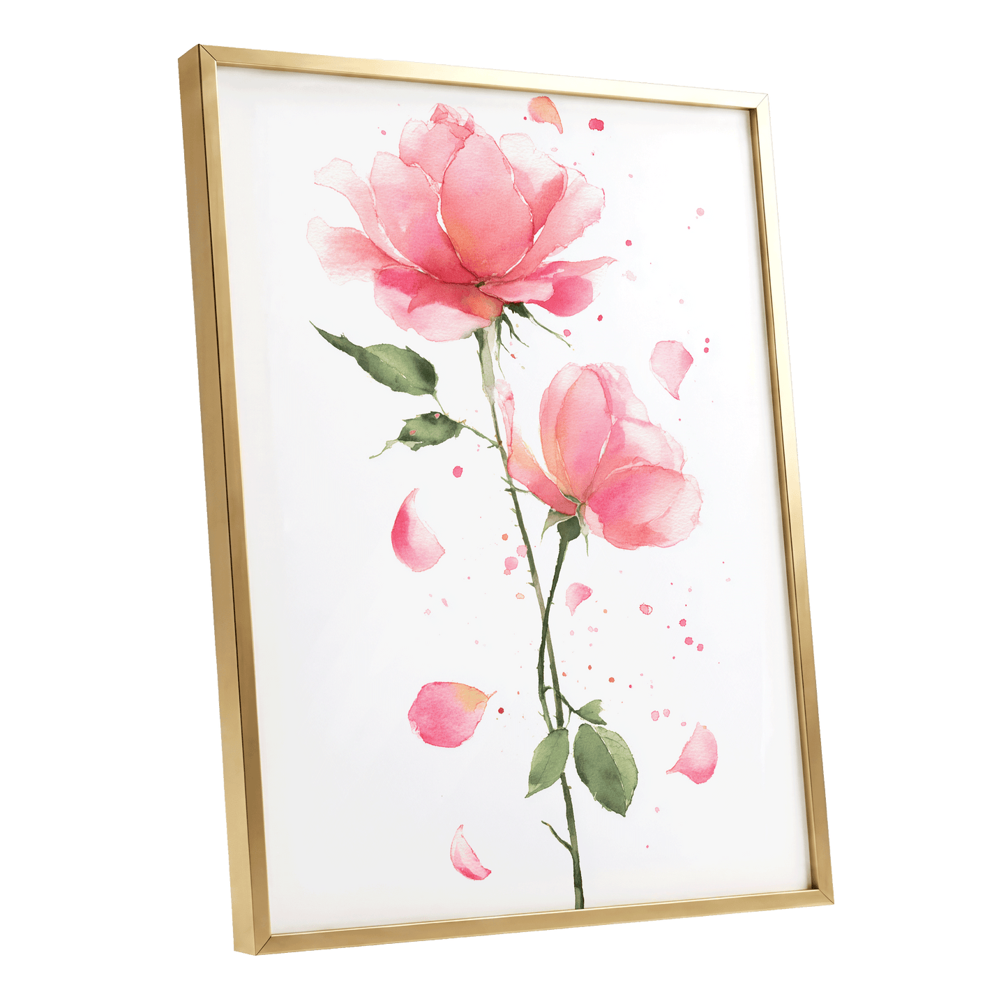 Rose Petal Reverie – gold framed poster option