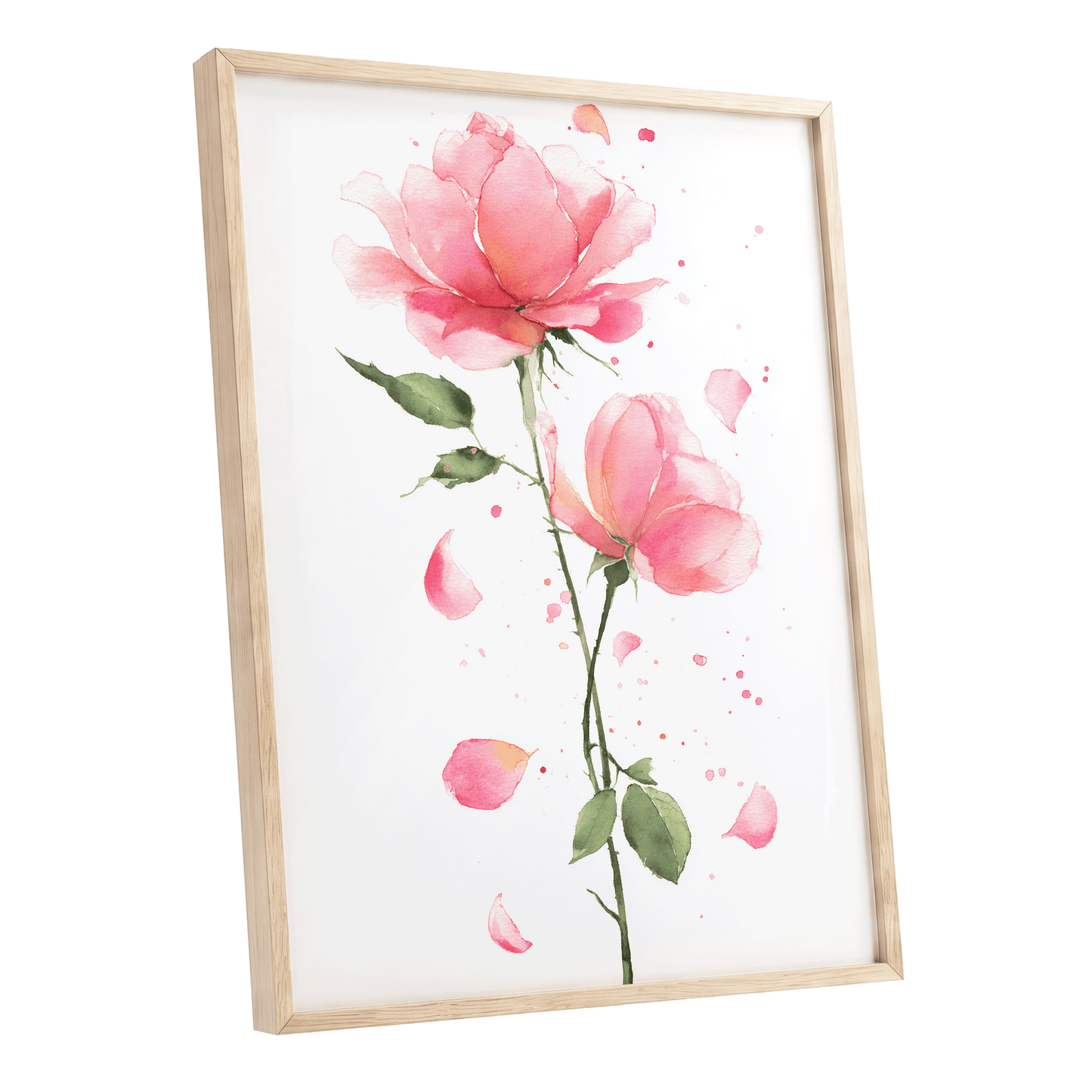 Rose Petal Reverie – oak framed poster option