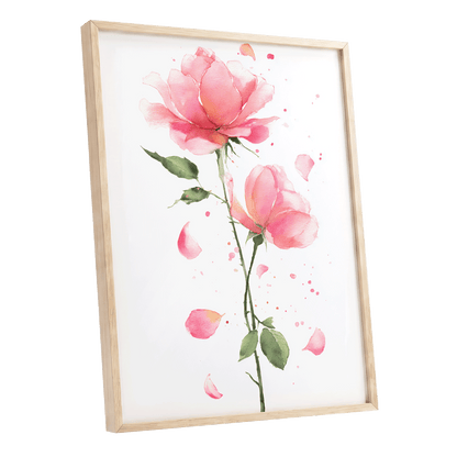 Rose Petal Reverie – oak framed poster option