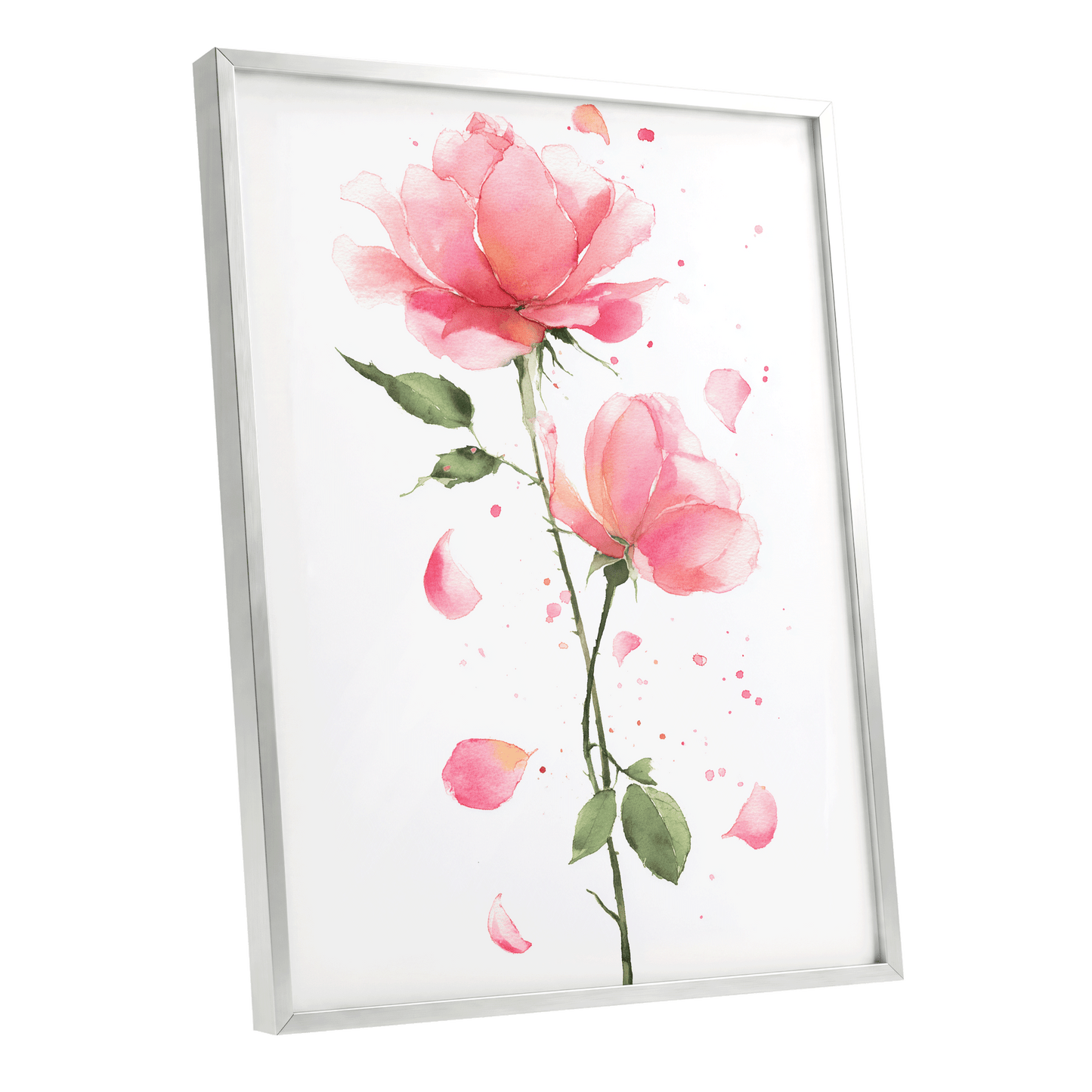 Rose Petal Reverie – silver framed poster option