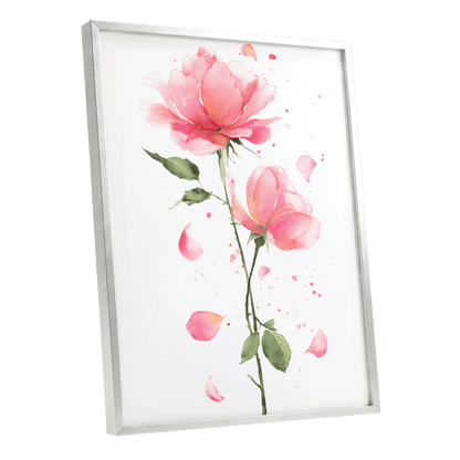 Rose Petal Reverie – silver framed poster option