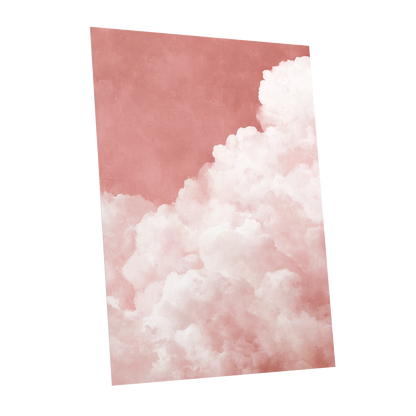 Rosewater Cloud Ascent, pink, white, beige nature wall art shown as a unframed poster wall art print
