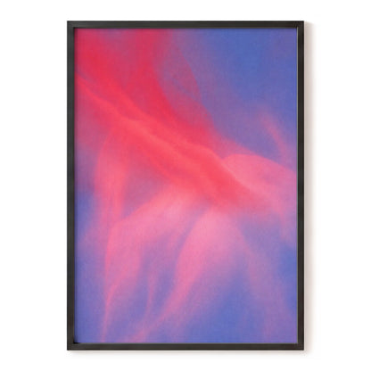 Rosewater Drift, pink, red, blue abstract wall art, front artwork view