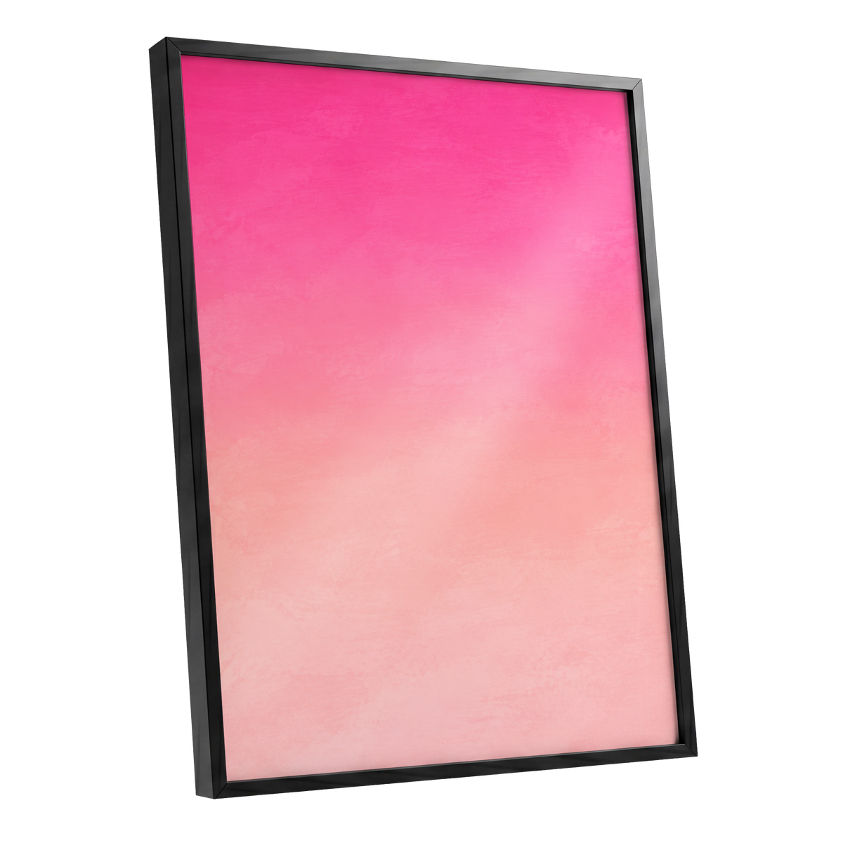 Rosewater Fade, pink, orange, beige abstract wall art shown as a black framed poster wall art print