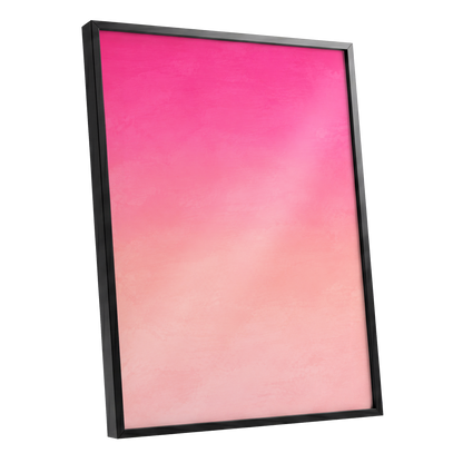 Rosewater Fade, pink, orange, beige abstract wall art shown as a black framed poster wall art print