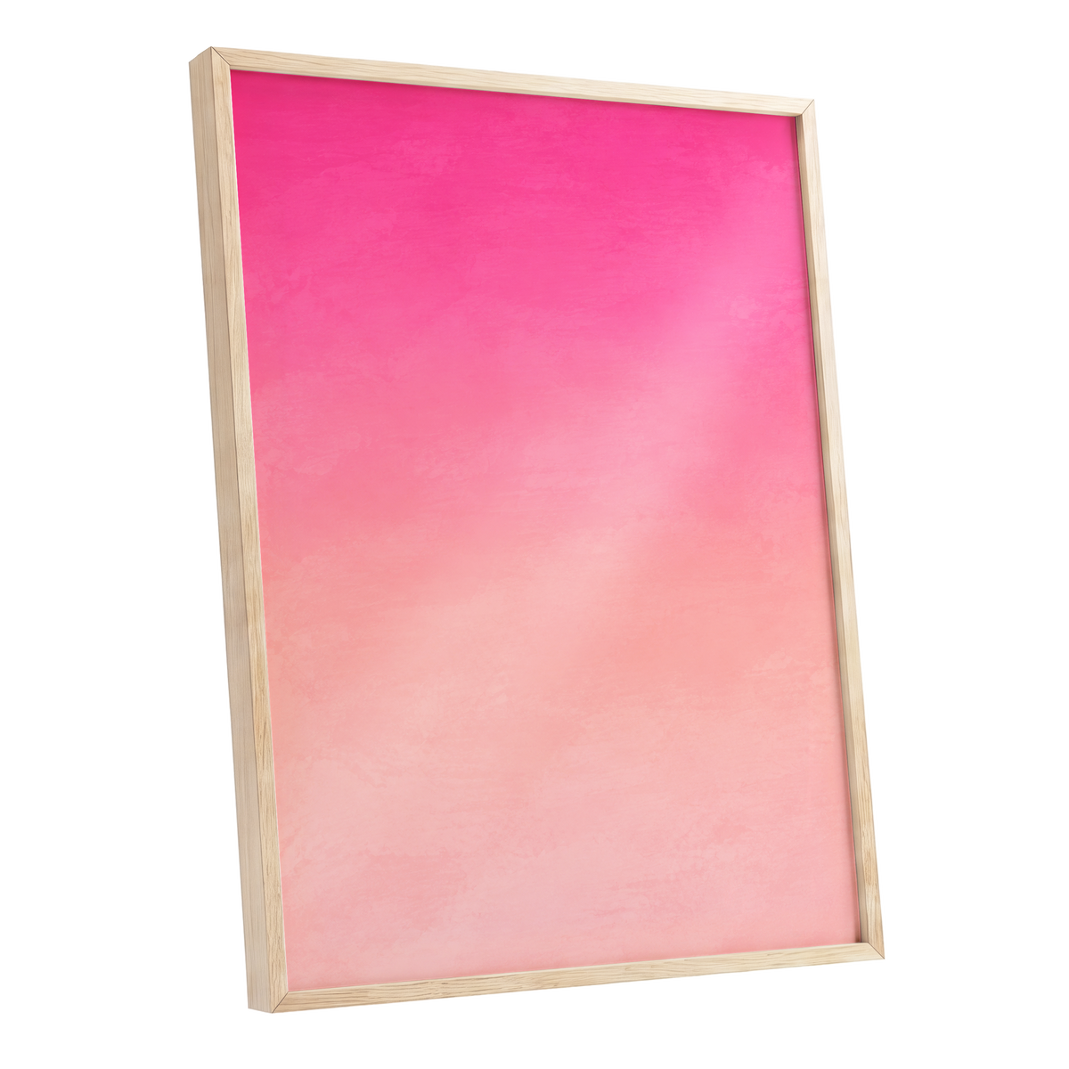Rosewater Fade, pink, orange, beige abstract wall art shown as a oak framed poster wall art print