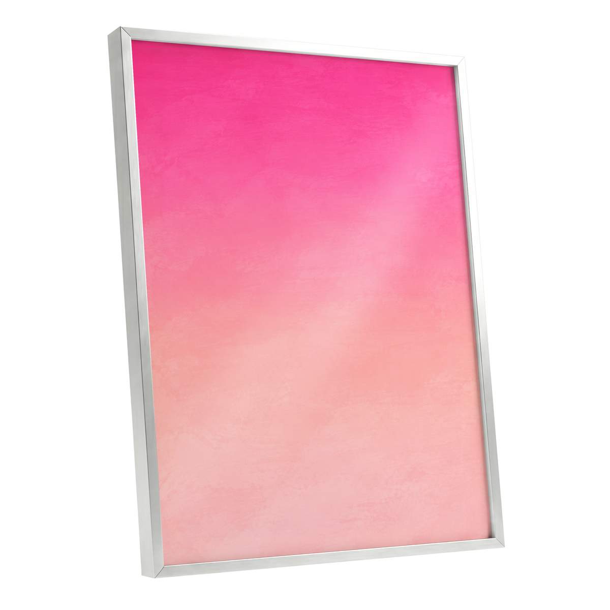 Rosewater Fade, pink, orange, beige abstract wall art shown as a silver framed poster wall art print