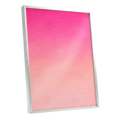 Rosewater Fade, pink, orange, beige abstract wall art shown as a silver framed poster wall art print