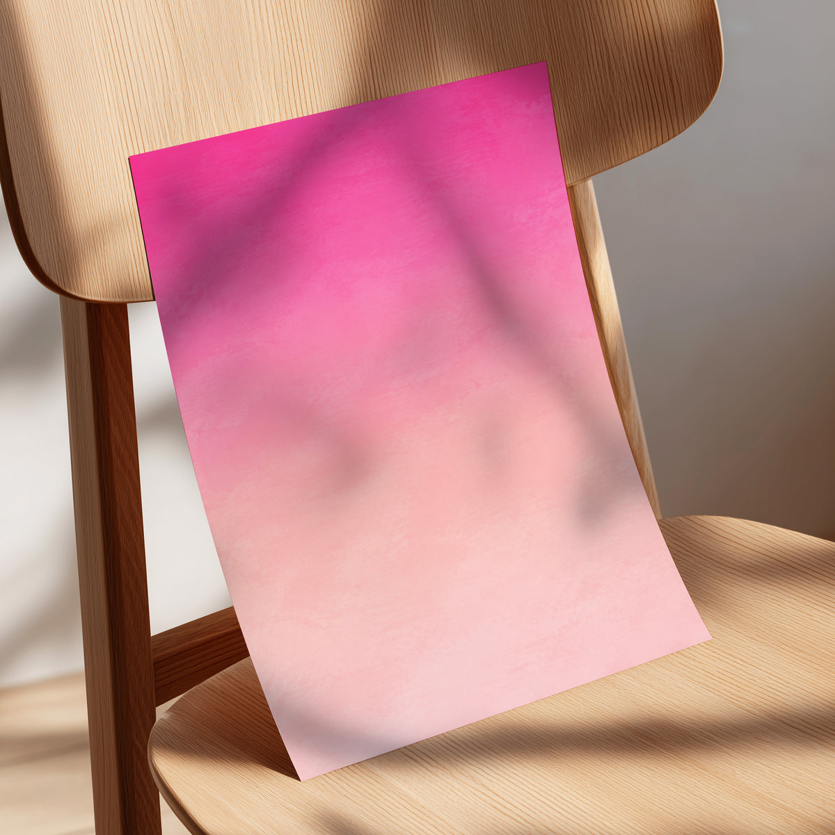Rosewater Fade, pink, orange, beige abstract wall art displayed in a styled interior, gallery view 5