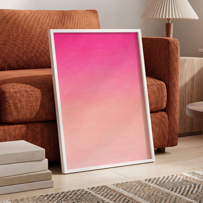 Rosewater Fade, pink, orange, beige abstract wall art displayed in a styled interior, gallery view 6