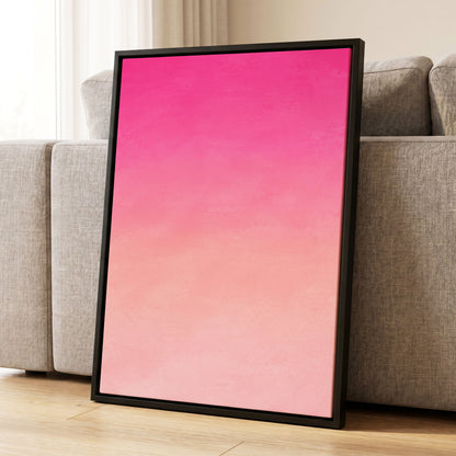 Rosewater Fade, pink, orange, beige abstract wall art displayed in a styled interior, gallery view 8