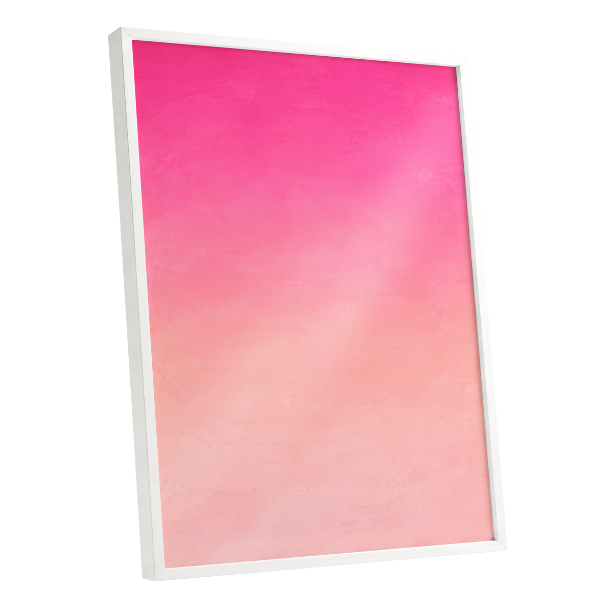 Rosewater Fade, pink, orange, beige abstract wall art shown as a white framed poster wall art print
