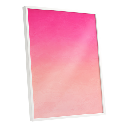 Rosewater Fade, pink, orange, beige abstract wall art shown as a white framed poster wall art print