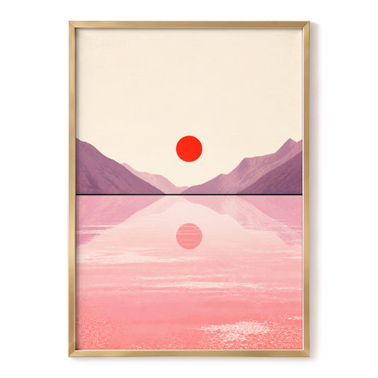 Rosewater Horizon, pink, beige, purple nature wall art, front artwork view
