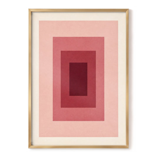 Rosewood Recess, pink, red, beige minimalist wall art, front artwork view